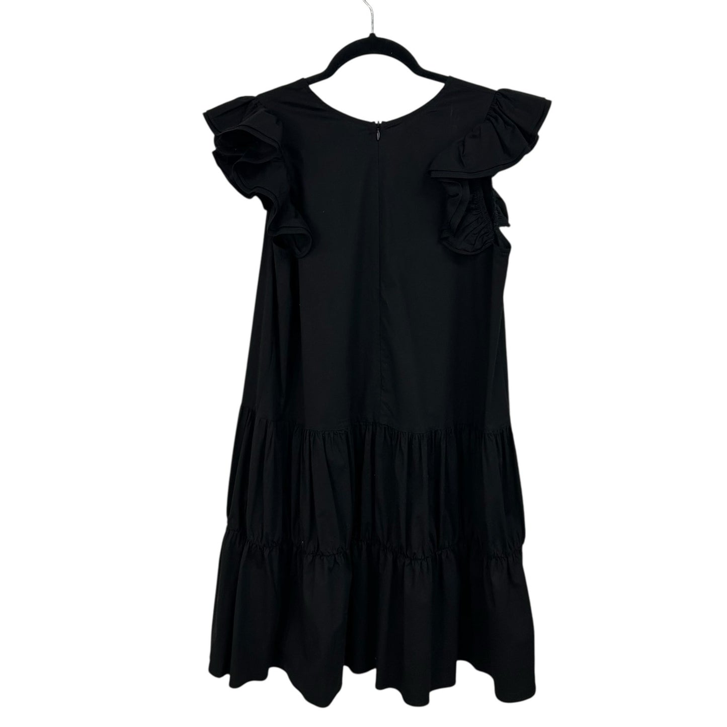 Pomander Place Black Flutter Sleeve Drop Waist Corrine Mini Dress Womens Small