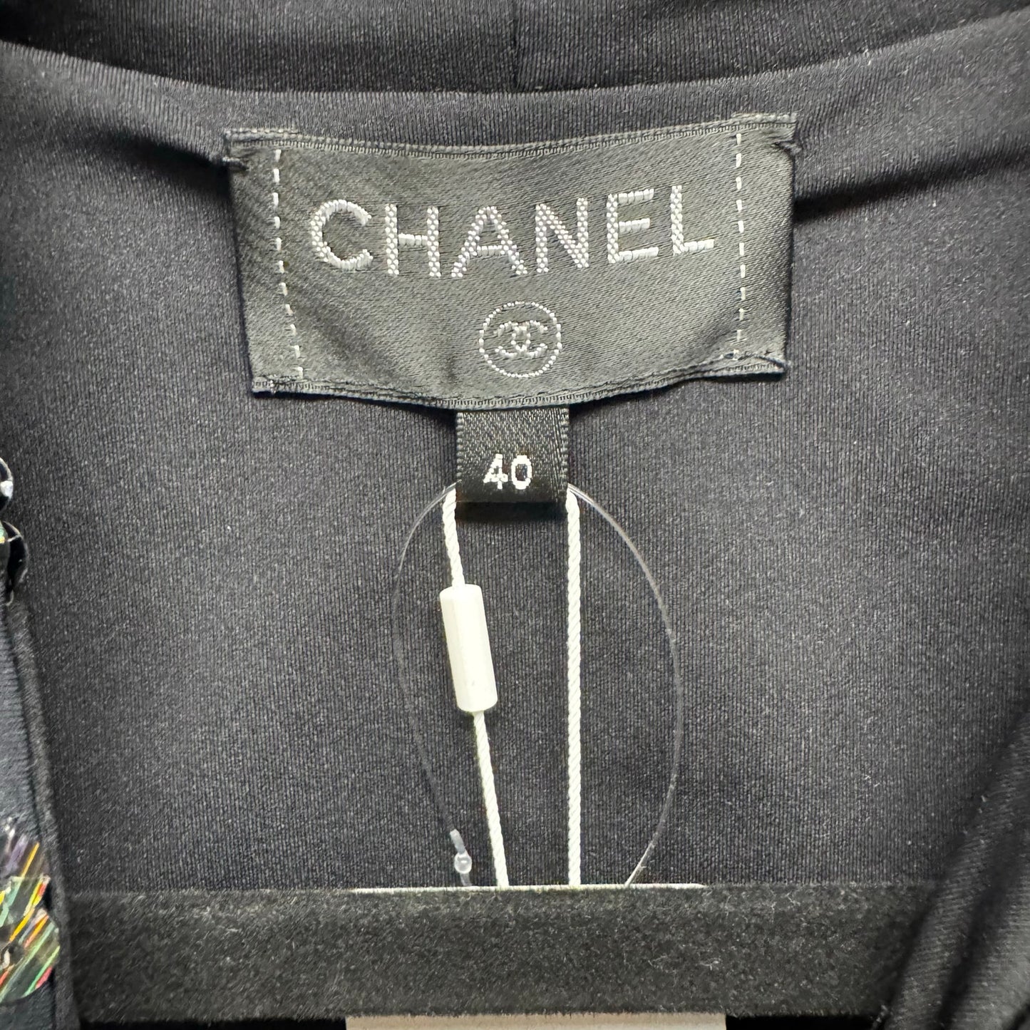 NWT Chanel Black Sequin Embellished Sleeveless Hooded Zip Up Vest Womens 6