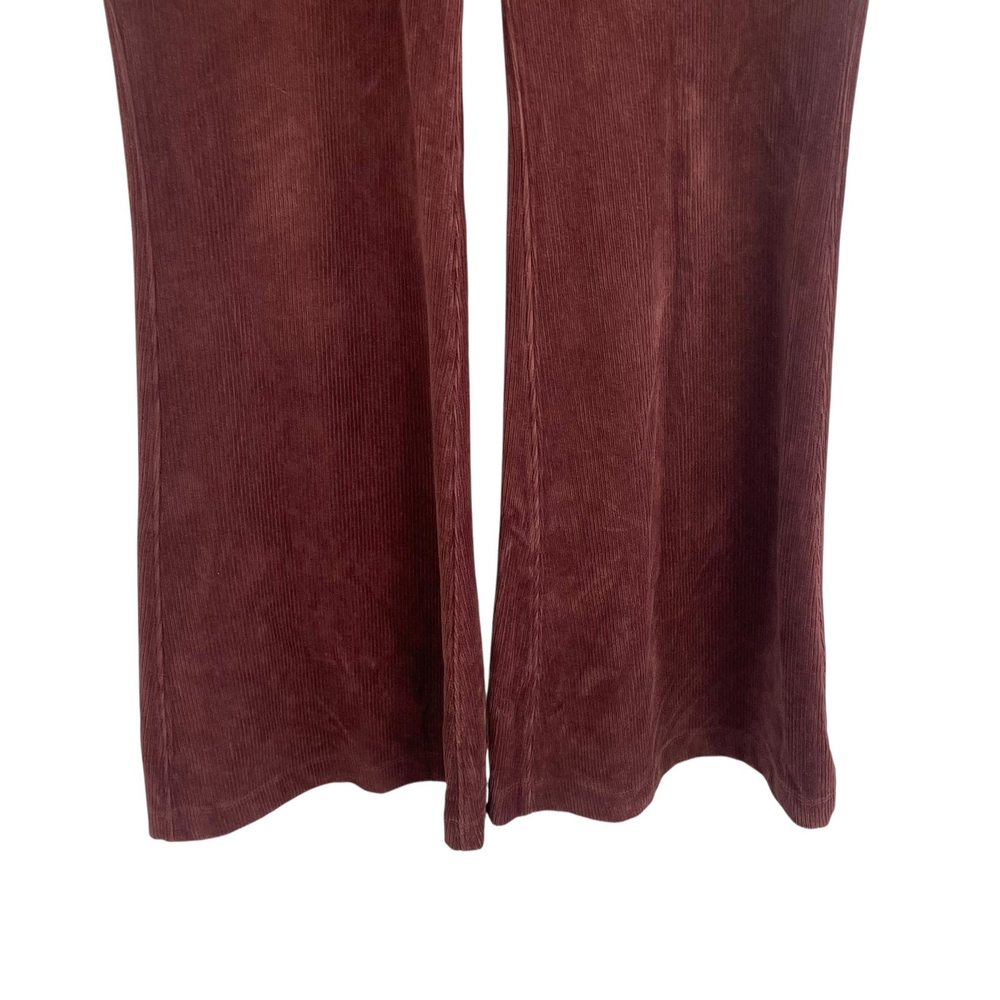 Anthropologie Daily Practice Velour Corduroy Flare Pants Plum Womens Small