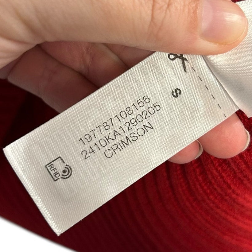 NWT Veronica Beard Crimson Red Mazzy Cashmere Turtleneck Shell Womens Size Small