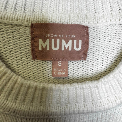 Show Me Your Mumu White Red Heart Cotton Crewneck Sweater Womens Small