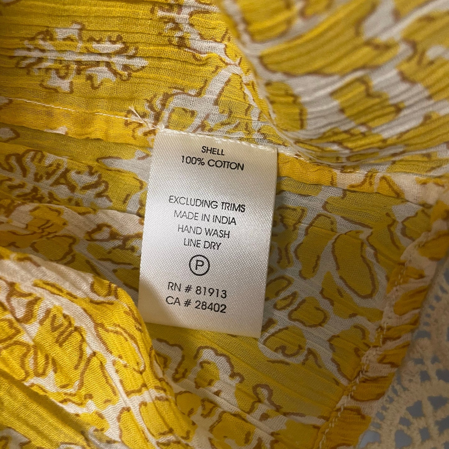 Anthropologie Plenty by Tracy Reese Yellow White Floral Tank Top Womens Small