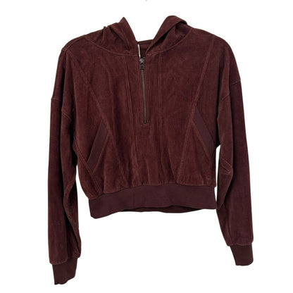 Daily Practice Anthropologie Plum Velour Corduroy Zip Up Hoodie Womens Small