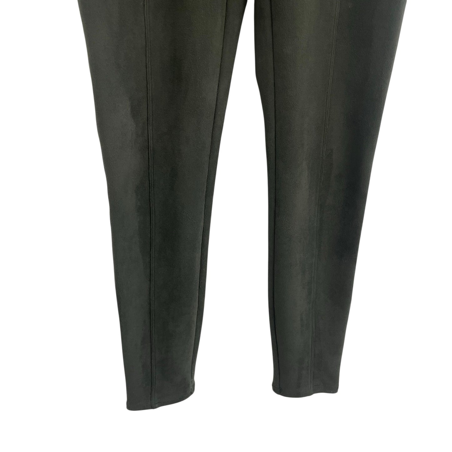 Spanx Pull On High Rise Olive Green Faux Suede Leggings Womens Size Small