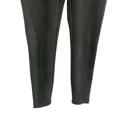 Spanx Pull On High Rise Olive Green Faux Suede Leggings Womens Size Small