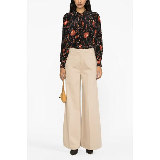 Ulla Johnson Black Red Floral Print Long Sleeve Silk Philipa Blouse Womens 2