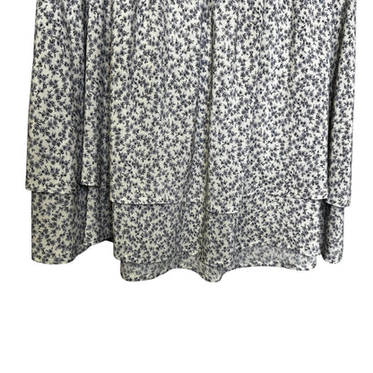 Rails White Blue Garden Print Tiered Pull On Mini Addison Skirt Womens Small
