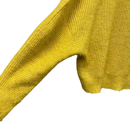By Anthropologie Pullover Mock Neck Sweater Dark Yellow Acrylic Knit Size Medium