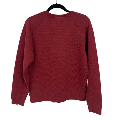L.L. Bean Red Quilted Crewneck Sweatshirt Mens Size Medium