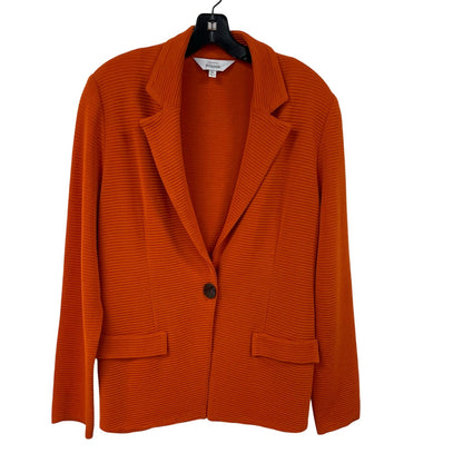 Exclusively Misook Single Button Front Knit Blazer Jacket Orange Womens Size XL