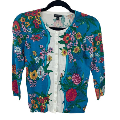 NWT Talbots Multicolor Floral Button Up Charming Cardigan in Blossom XS Petite
