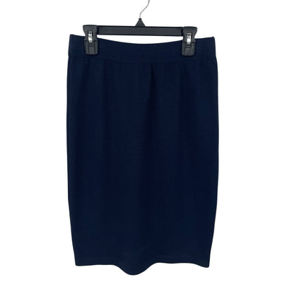 St. John Basics Santana Knit Navy Knee Length Pencil Skirt Womens Size 4
