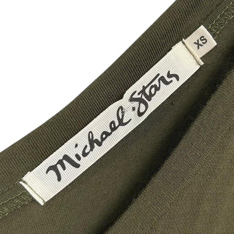 Michael Stars Olive Green Sleeveless V Neck Waist Tie Jumpsuit Womens Size XS