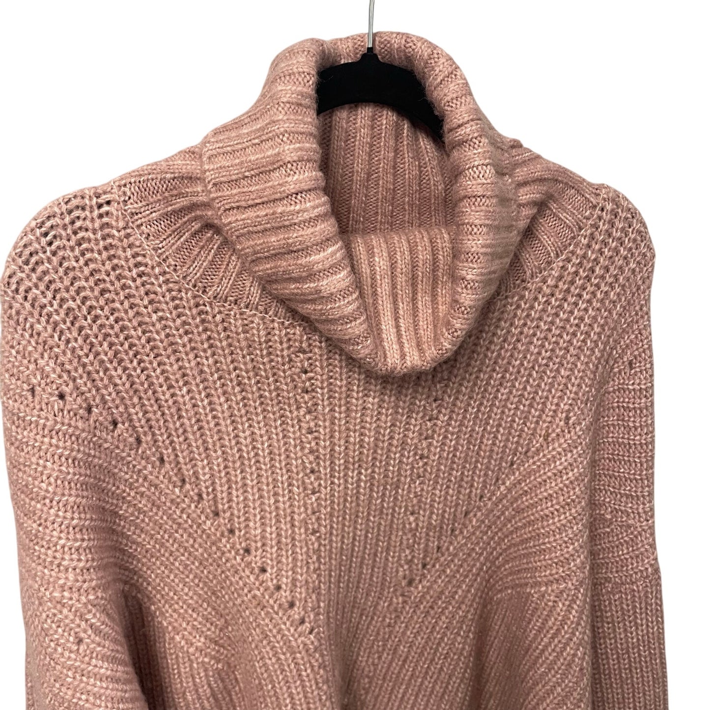 Varley Pink Woodrose Rogan Cropped Knit Turtleneck Sweater Womens Size Large