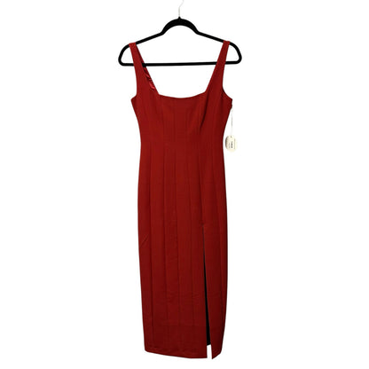 NWT Staud Rouge Red Ankle Length Portrait Sleeveless Column Maxi Dress Womens 2