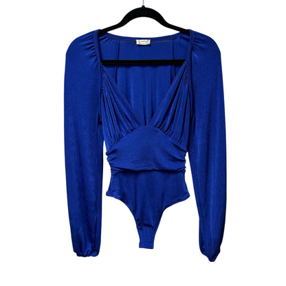 Intimately Free People Blue In Your Arms Long Sleeve Bodysuit Womens Size XS