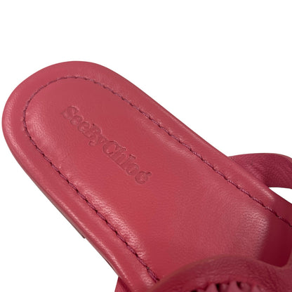 See by Chloé Hana Thong Strap Sandals Coral Pink Leather Womens 39 / US 9