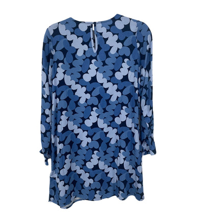 Compania Fantastica Long Sleeve Blue Abstract Print Shift Dress Womens Small