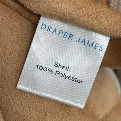 NWT Draper James Reversible Faux Suede Sherpa Vest Cream Tan Womens Small