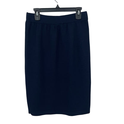 St. John Basics Santana Knit Navy Knee Length Pencil Skirt Womens Size 4