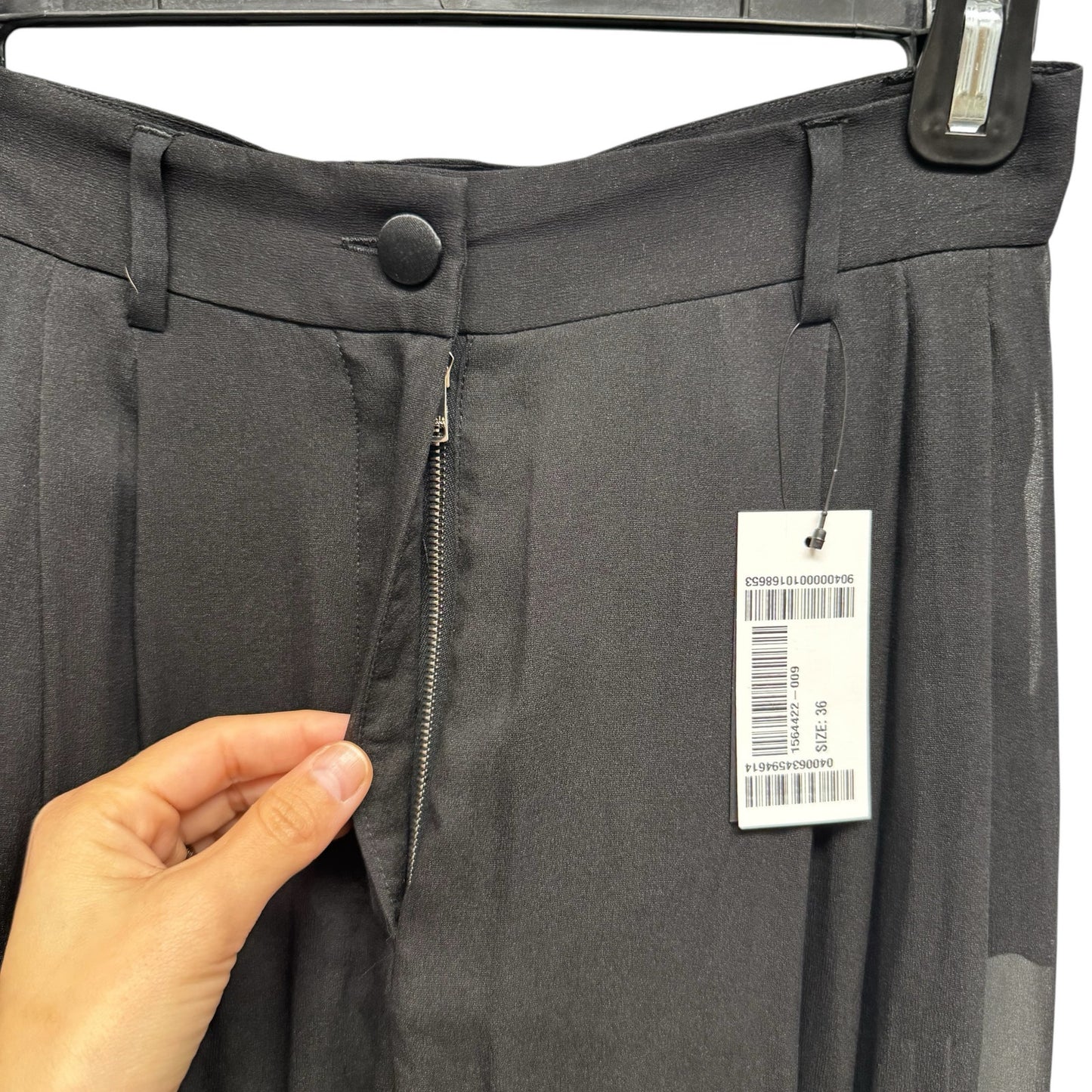 NWT Dolce & Gabbana Black High Rise Silk Chiffon Wide Leg Pants Womens 0