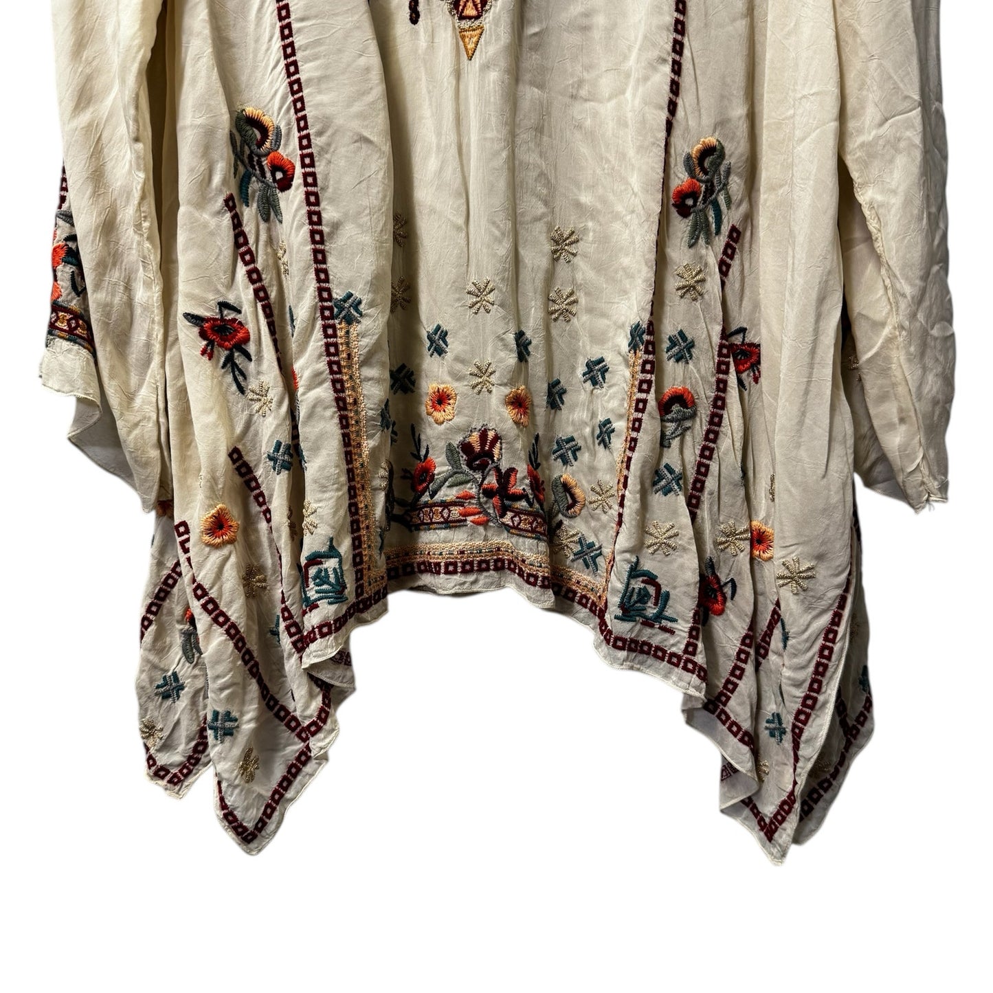 NWT Johnny Was Embroidered Floral Long Sleeve V Neck Dulci Tunic Womens 1X