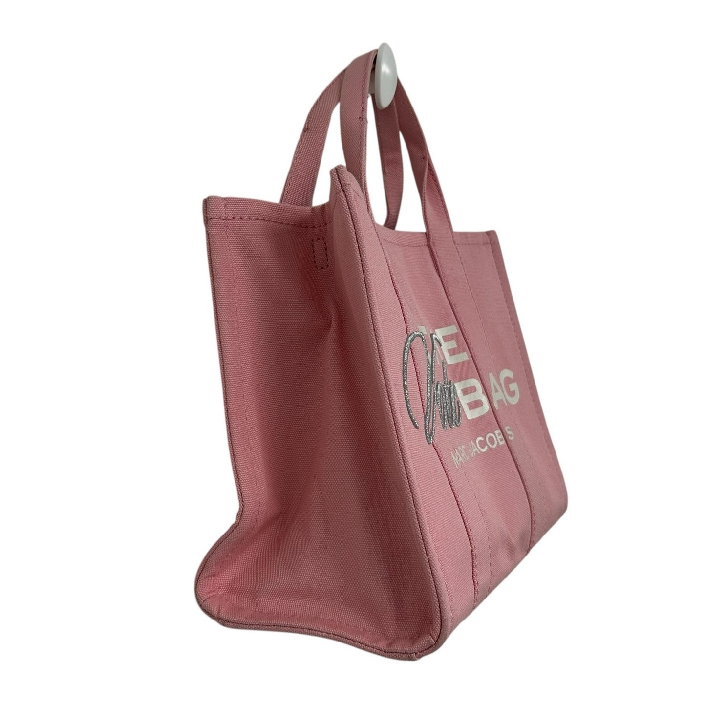 Marc Jacobs Pink White Double Handle The Vote Tote Bag w/ Crossbody Strap AS IS