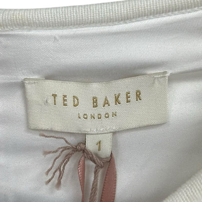NWT Ted Baker London White Nadyne Ottoman Detailed Dress Womens 1 / US 4