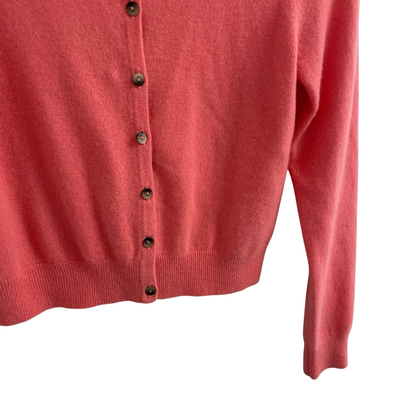 Boden 100% Cashmere Button Front Cropped Cardigan in Coral Womens Size 4