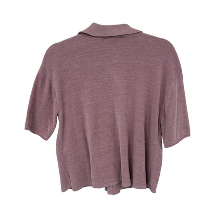 Barefoot Dreams CozyChic Ultra Lite Pink Cropped Short Sleeve Top Womens Medium