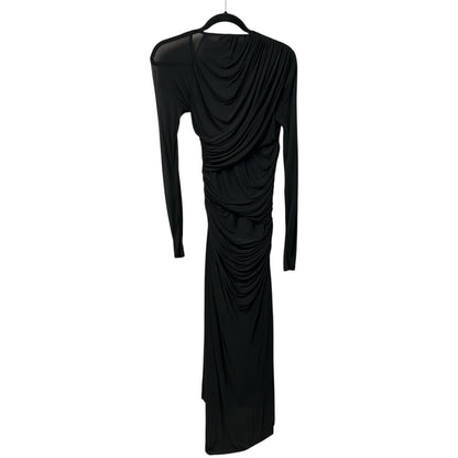 NWT Zimmermann Black Illustration Asymmetrical Gathered Midi Dress Womens US 4