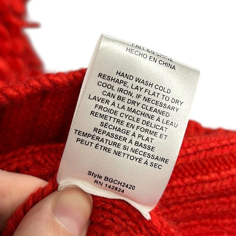 NWT Maeve Red Callahan Mock Neck Loop Stitch Acrylic Sweater Womens Small