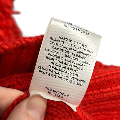 NWT Maeve Red Callahan Mock Neck Loop Stitch Acrylic Sweater Womens Small