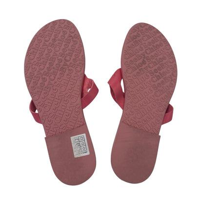 See by Chloé Hana Thong Strap Sandals Coral Pink Leather Womens 39 / US 9