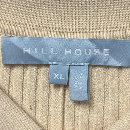 Hill House Long Sleeve Collared Ribbed Rachel Dress in Ivory Womens Size XL
