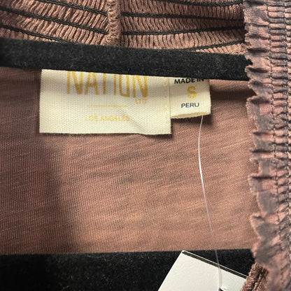 NWT Nation Ltd Violet Prim And Proper Top Brown Black Tartan Plaid Size Small