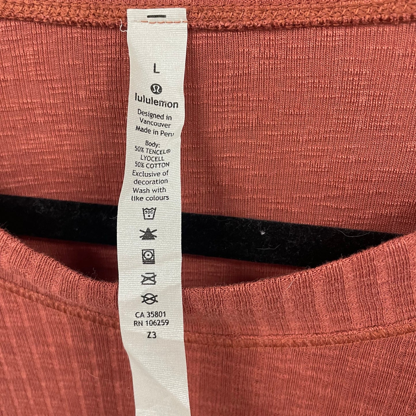 Lululemon Dare to Drape Long Sleeve Tunic Top Rustic Clay Orange Womens Large