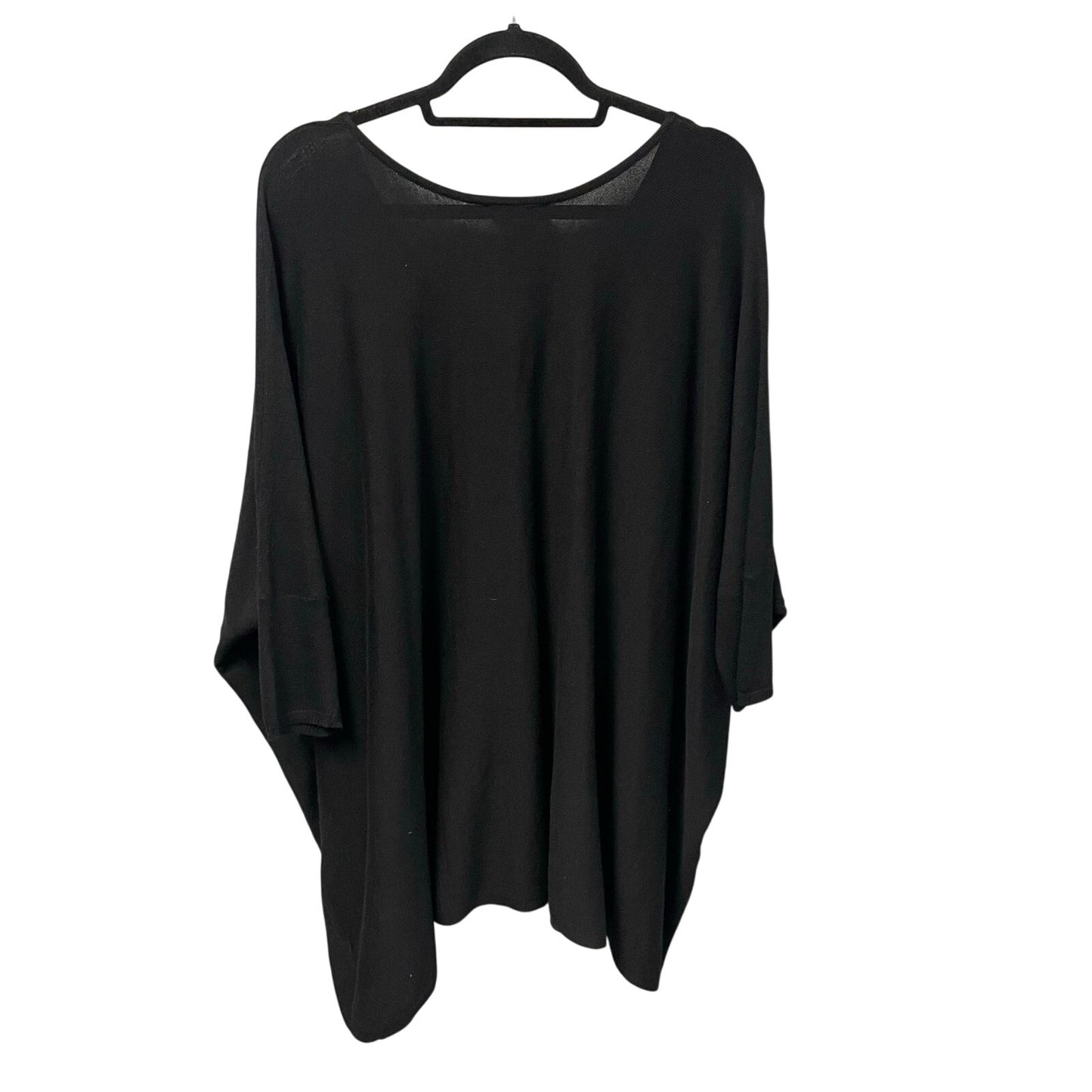 Kerisma Black Knit Pullover Poncho Roslyn Top Womens One Size