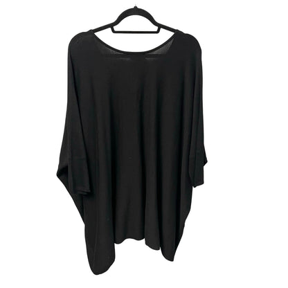 Kerisma Black Knit Pullover Poncho Roslyn Top Womens One Size