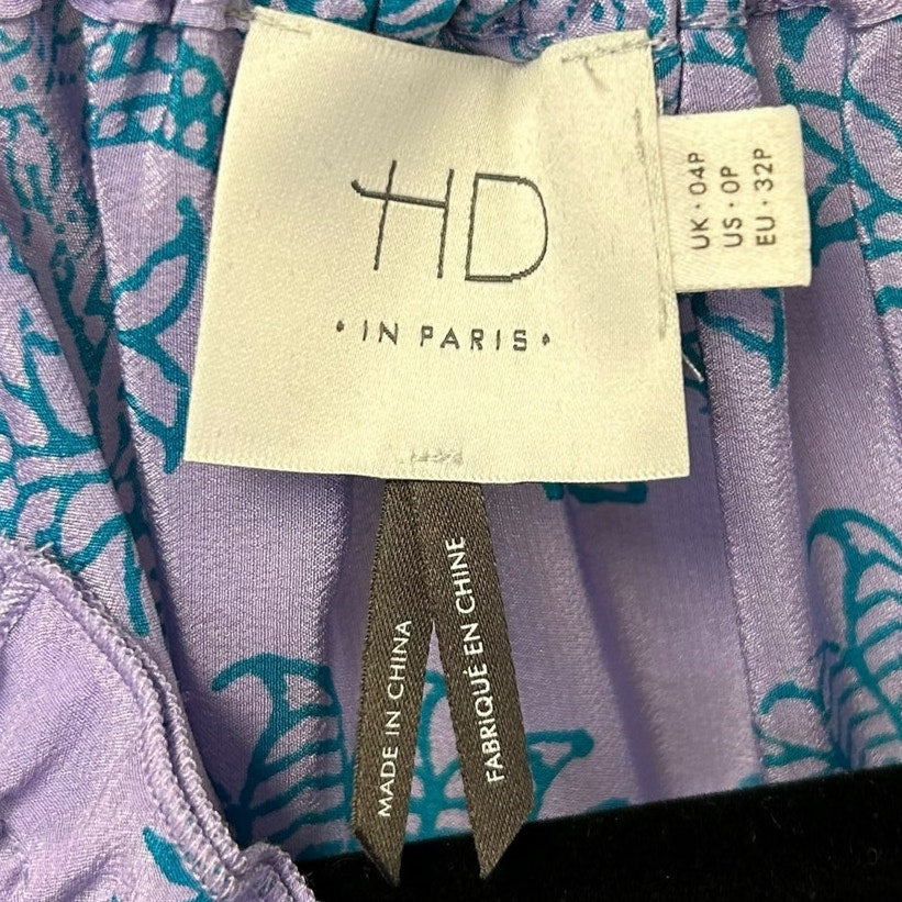HD in Paris Anthropologie Panorama Front Tie Silk Tank Womens Petite 0
