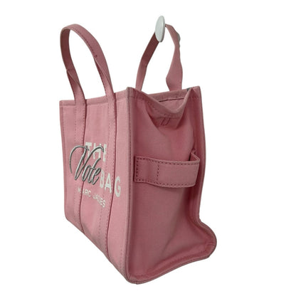 Marc Jacobs Pink White Double Handle The Vote Tote Bag w/ Crossbody Strap AS IS