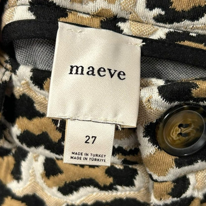 Maeve Leopard Print The Ettie High-Rise Crop Wide-Leg Pants Womens Size 27