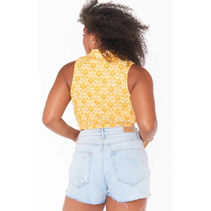NWT Show Me Your Mumu Yellow Golden Fields Camden Tank Top Womens X-Small