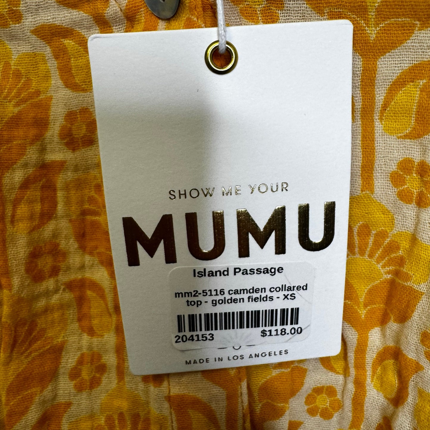 NWT Show Me Your Mumu Yellow Golden Fields Camden Tank Top Womens X-Small