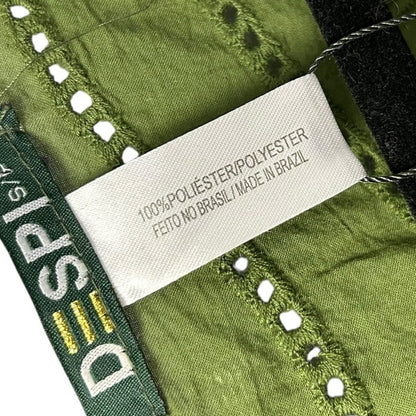 NWT Despi Green Eyelet Short Sleeve Belted Cover Up Top Womens Size Small