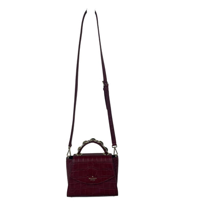 Kate Spade Murray St. Luxe Kim Satchel Crossbody Handbag Dark Red Leather