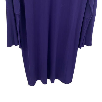 Michael Michael Kors Spandex Blend Flare Sleeve Dark Purple Dress Womens 1X