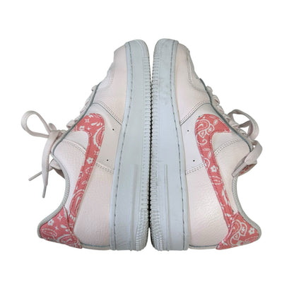 Nike Air Force 1 '07 Pearl Pink Coral White Paisley Lace Up Sneakers Womens 7