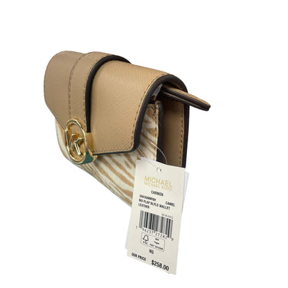 NWT Michael Michael Kors Carmen Medium Flap Bifold Wallet Animal Print