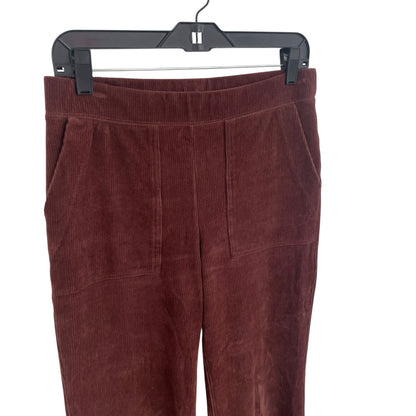 Anthropologie Daily Practice Velour Corduroy Flare Pants Plum Womens Small